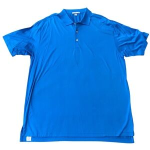 Peter Millar Golf Shirt Cotton Short Sleeve Blue Performance Polo Men’s XL
